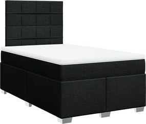 vidaXL Κρεβάτι Boxspring με Στρώμα Μαύρο 120x190 εκ. Υφασμάτινο