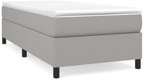 vidaXL Κρεβάτι Boxspring με Στρώμα Ανοιχτό Γκρι 90x200 εκ. Υφασμάτινο