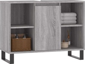 vidaXL Ντουλάπι Μπάνιου Γκρι Sonoma 80 x 33 x 60 εκ. από Επεξεργ. Ξύλο