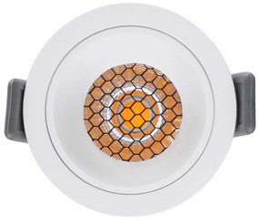 GloboStar® PLUTO-S 60248 Χωνευτό LED Spot Downlight TrimLess Φ6.4cm 7W 910lm 38° AC 220-240V IP20 Φ6.4 x Υ4.9cm - Στρόγγυλο - Λευκό &amp; Anti-Glare HoneyComb - Φυσικό Λευκό 4500K - Bridgelux COB - 5 Years Warranty