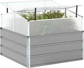 vidaXL Γλάστρα Ανοιχτό γκρι 100 x 100 x 77 cm Επικαλυμμένος Χάλυβας