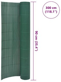 vidaXL Περίφραξη Κήπου Διπλής Όψης Πράσινη 90 x 300 εκ. από PVC