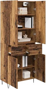 vidaXL Highboard 2 pcs Παλιό ξύλο 69,5 x 34 x 180 εκ.