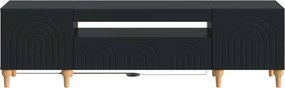 vidaXL Ντουλάπα LED Τηλεόρασης Μαύρο Επεξεργασμένο Ξύλο