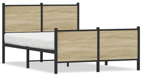 Σκελετός Κρεβ. Χωρίς Στρώμα Sonoma Δρυς 120x200 εκ. Μεταλλικό