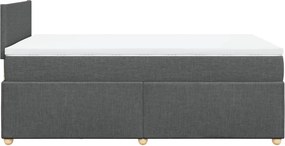 vidaXL Κρεβάτι Boxspring με Στρώμα Σκούρο Γκρι 120x200 εκ. Υφασμάτινο