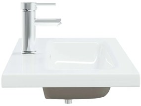 vidaXL Νιπτήρας Ένθετος Λευκός 81 x 39 x 18 εκ. Κεραμικός με Βρύση