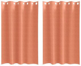vidaXL Κουρτίνες με κουρτίνες 2 pcs Τερακότα 175 x 140 εκ. Πολυεστέρας