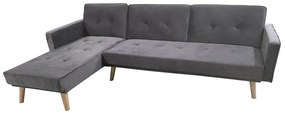 Καναπές Κρεβάτι Γωνιακός ArteLibre EMILIA Γκρι Ύφασμα 267x153x85cm
