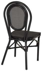 Καρέκλα TRENT C5052 Αλουμινίου Bamboo Look με Textline Μαύρη 45x57x88 εκ. 45x57x88 εκ.