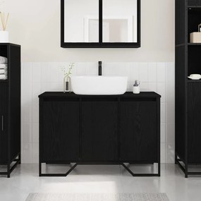 vidaXL Ντουλάπι Λεκάνης Μαύρη Οξυά 91 x 35 x 60 εκ Επεξεργασμένο ξύλο
