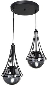Φωτιστικό Οροφής Chavi 0124517 40x40x80cm 2xE27 60W Black Megapap Metal