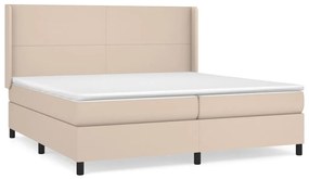 vidaXL Κρεβάτι Boxspring με Στρώμα Καπουτσίνο 200x200εκ.από Συνθ.Δέρμα