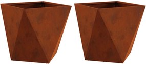 vidaXL Γλάστρα 2 τμχ. Σκ rusty 50 x 50 x 50 cm