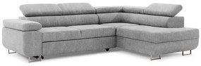 Γωνιακός καναπές Κρεβάτι Annabelle L, με αποθηκευτικό χώρο, γκρί βελουτέ 270x98x200cm-Δεξιά γωνία-BOG5658