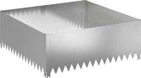 vidaXL Περίγραμμα γκαζόν 4 τμχ. 100 x 100 x 35 cm Ατσάλι Ασημί
