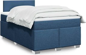 vidaXL Κρεβάτι Boxspring με Στρώμα Μπλε 120x190 εκ. Υφασμάτινο