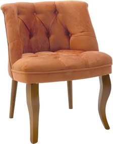 Πολυθρόνα Loreta βελούδο κεραμιδί-καρυδί 59x64x73εκ 59x64x73 εκ.