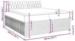 Κρεβάτι Boxspring με Στρώμα Μπλε 200x200 εκ. Υφασμάτινο - Μπλε