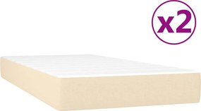 vidaXL Κρεβάτι Boxspring με Στρώμα Κρεμ 200x200 εκ. Υφασμάτινο