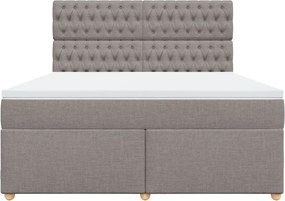 vidaXL Κρεβάτι Boxspring με Στρώμα Taupe 180x200 εκ. Υφασμάτινο