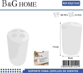Θήκες οδοντόβουρτσας πλαστικές σε σετ 5Χ - White - 21542