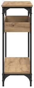 vidaXL Τραπέζι κονσόλας με ράφι artisan δρυς 100 x 29 x 75 εκ.