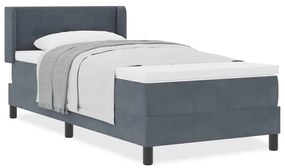 vidaXL Κρεβάτι με Ελατήρια και Στρώμα Μαύρο 100x200 εκ. Βελούδο