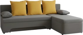 Γωνιακός καναπές Lamor-Γκρι - Κίτρινο