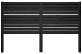 vidaXL Κεφαλάρι Κρεβατιού Μαύρο 166 x 4 x 100 εκ. Μασίφ Ξύλο Πεύκου