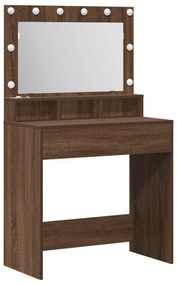 vidaXL Τουαλέτα με LED Φώτα Καφέ Δρυς 79x41x135 εκ