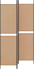 vidaXL 3-Panel Room Divider Μπεζ 150 x 200 cm Ύφασμα