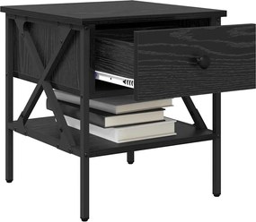 vidaXL Κομοδίνο με συρτάρι 2 pcs Μαύρη δρυς 40 x 42 x 45 εκ.