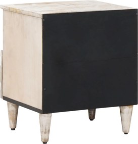 vidaXL Κρεβατοκάμαρα 2 pcs Λευκό 40 x 33 x 46 εκ. Στερεό ξύλο μάνγκο