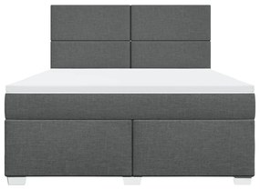 ΚΡΕΒΑΤΙ BOXSPRING ΜΕ ΣΤΡΩΜΑ ΣΚΟΥΡΟ ΓΚΡΙ 180X200 ΕΚ ΥΦΑΣΜΑΤΙΝ 3292861