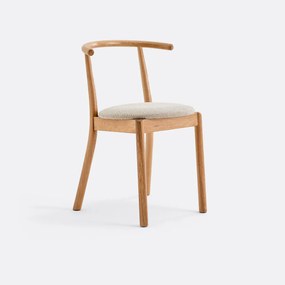 Καρέκλα από μασίφ δρυ με υφασμάτινο κάθισμα, NIKOLE