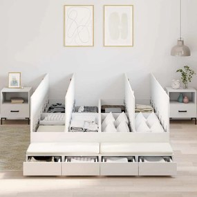 vidaXL Κρεβάτι με αποθηκευτικό χώρο Λευκό 140 cm Επεξεργασμένο ξύλο