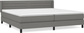 vidaXL Κρεβάτι Boxspring με Στρώμα Σκούρο Γκρι 200x200 εκ. Υφασμάτινο