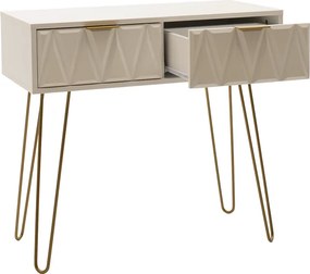 Κονσόλα Isla pakoworld χρώμα λευκό painting-χρυσό 80x39x74εκ