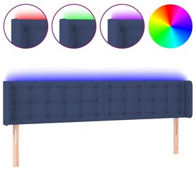 vidaXL Κεφαλάρι Κρεβατιού LED Μπλε 183x16x78/88 εκ. Υφασμάτινο