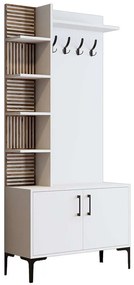 Έπιπλο Εισόδου Viyana 845HCT4230 90x35x200cm White Μοριοσανίδα, Μέταλλο