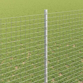 vidaXL Σιδερένιο πλέγμα με στήλη 25 x 1,5 m Ασημί Δίχτυ