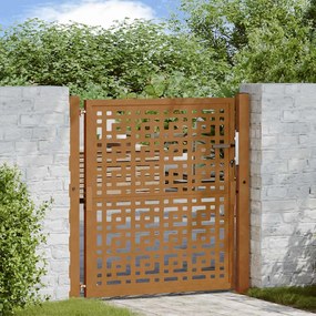 vidaXL Πύλη κήπου 105x105 cm Σταυρός σχεδιασμού από διαβρωμένο χάλυβα
