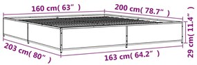 ΠΛΑΙΣΙΟ ΚΡΕΒΑΤΙΟΥ ΚΑΠΝΙΣΤΗ ΔΡΥΣ 160X200ΕΚ. ΕΠΕΞ. ΞΥΛΟ &amp; ΜΕΤΑΛΛΟ 3279834