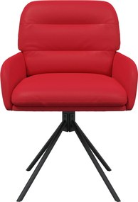 vidaXL Γυριστές καρέκλες φαγητού 2 pcs Τεχνητό Δέρμα Κόκκινο