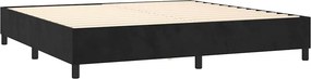 vidaXL Κρεβάτι Boxspring με Στρώμα Μαύρο 200x200 εκ. Βελούδινο