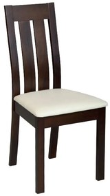 REGO Καρέκλα Οξιά Σκούρο Καρυδί, PVC Εκρού 45x52x97cm Ε771,2