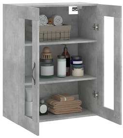 vidaXL Ντουλάπι Επιτοίχιο Γκρι Σκυροδεμ. 69,5x34x90 εκ. Επεξεργ. Ξύλο
