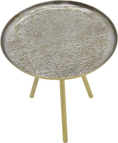 Βοηθητικό τραπέζι Jacksie Inart χρυσό μέταλλο Φ51x54εκ