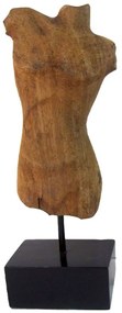 Διακοσμητικό Επιτραπέζιο Body 312-000036 14,5x9x38,5cm Natural-Black Inart Metal,Wood